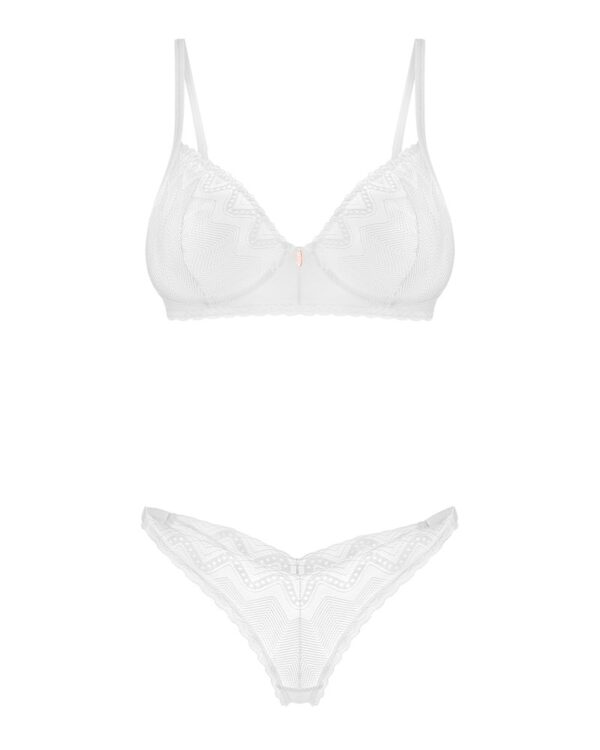 Obsessive Alissium Set Sutien și Tanga din Dantelă, Alb - imagine 6