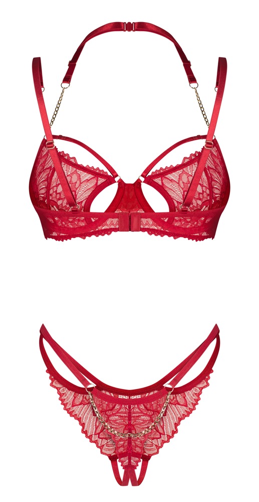 OBS Matildea Obsessive Set Roșu cu Sutien și Tanga - imagine 5