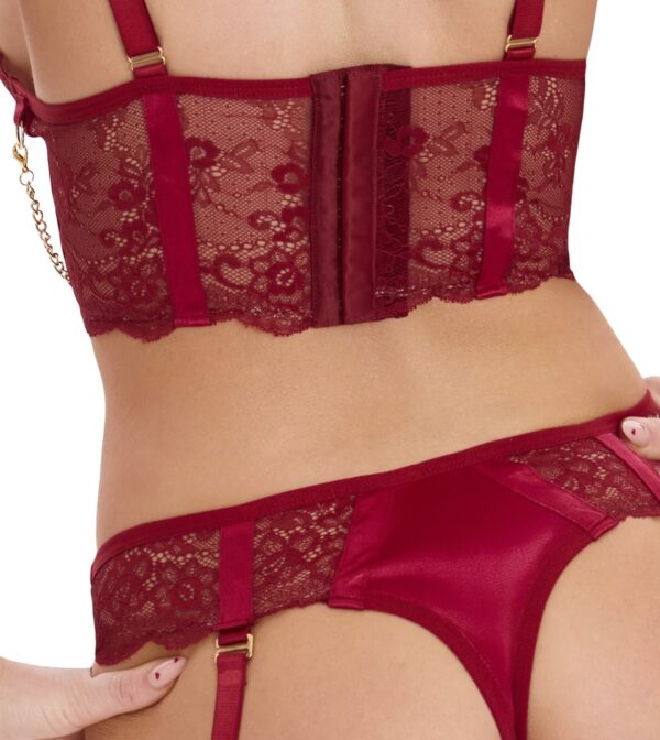 Set sutien cu lanțuri și chilot portjartier decupat - imagine 6