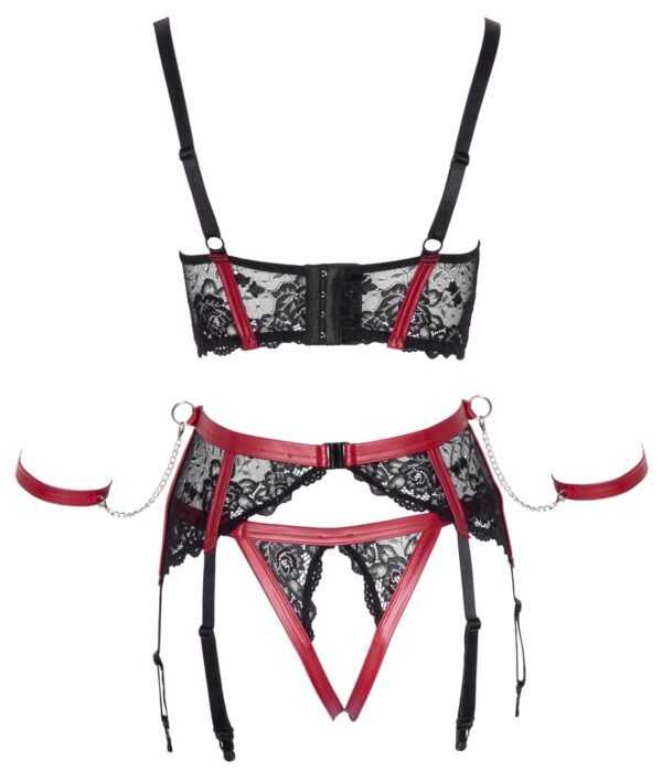 Set Balconette cu Portjartier Negru/Roșu - imagine 7