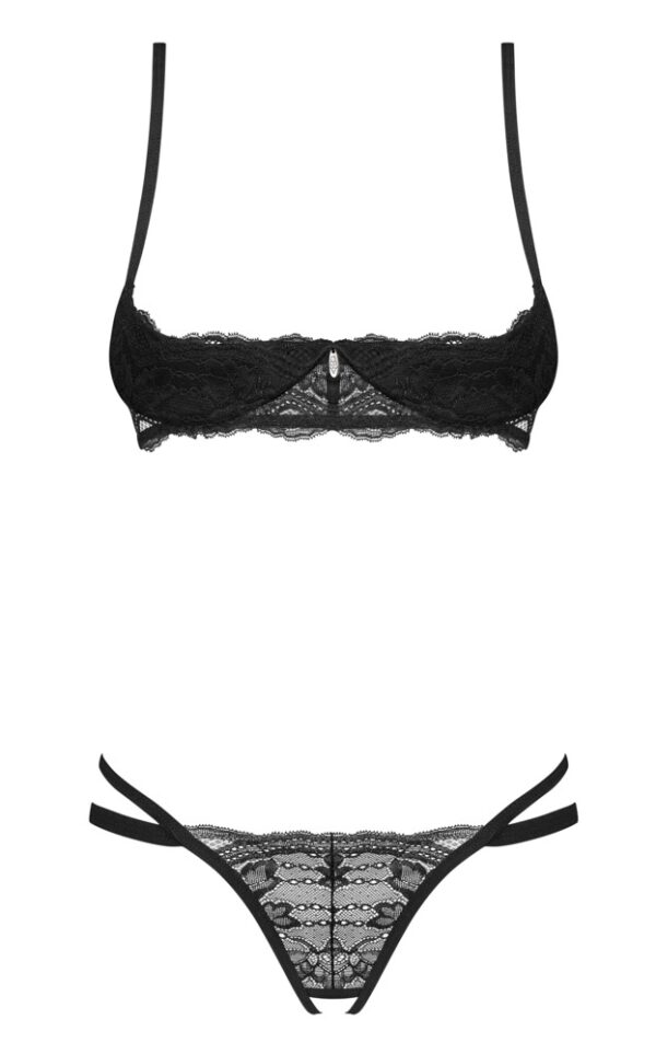 Obsessive Nutris Set Balconette cu String Decupat din Dantelă - imagine 4