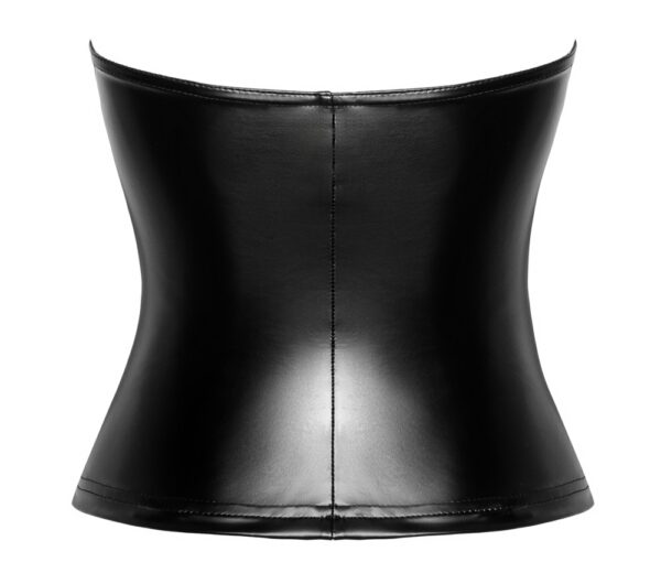 Noir Orgia Exclusive Corset Top Negru Wet Look cu Bretele Detașabile - imagine 6