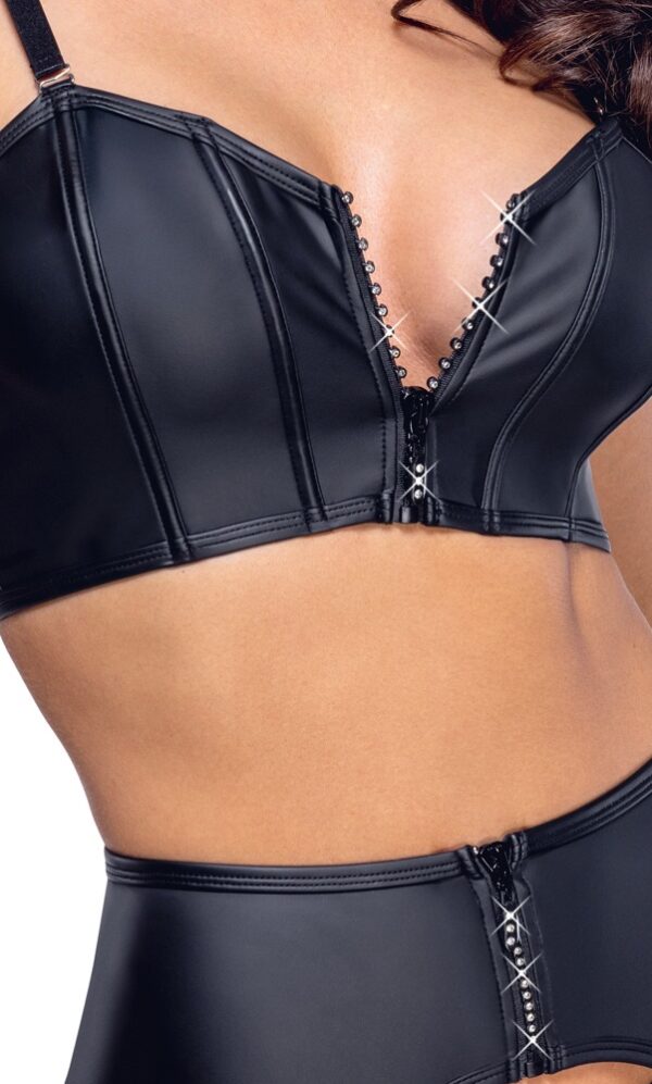 Cottelli Party Set 3 Piese Top Corset Portjartier și Tanga cu Fermoare - imagine 5