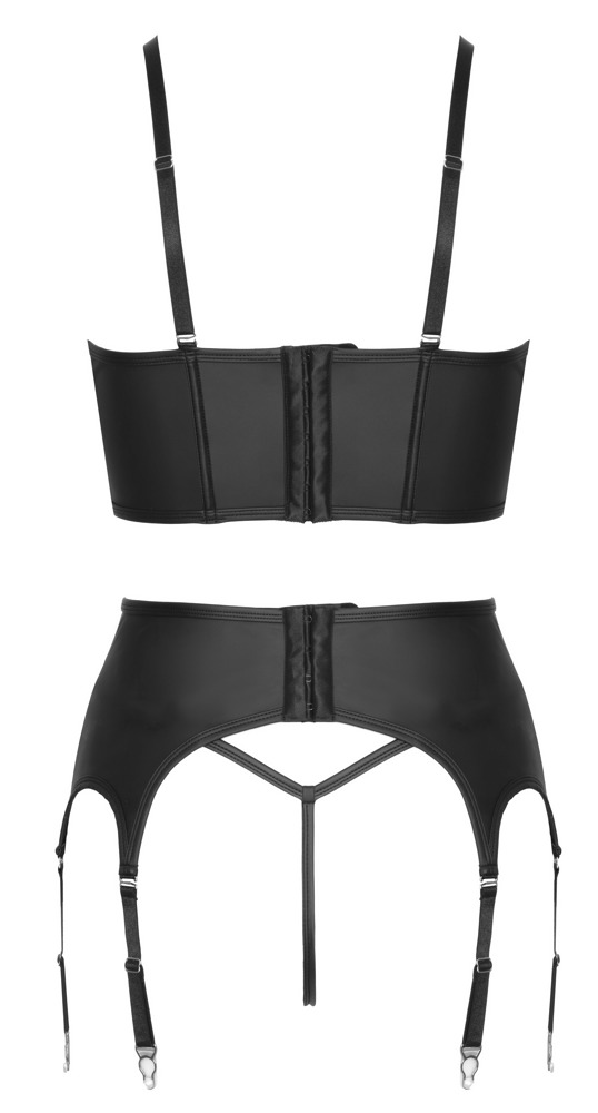 Cottelli Party Set 3 Piese Top Corset Portjartier și Tanga cu Fermoare - imagine 7