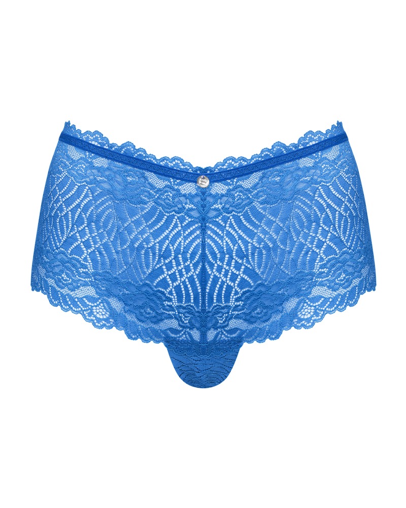 Obsessive Pantaloni Scurți din Dantelă Albastră cu Decupaj S/M - imagine 3