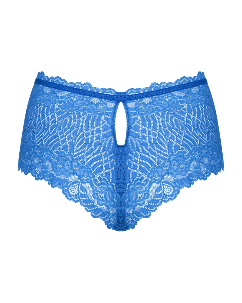 Obsessive Pantaloni Scurți din Dantelă Albastră cu Decupaj S/M - imagine 4