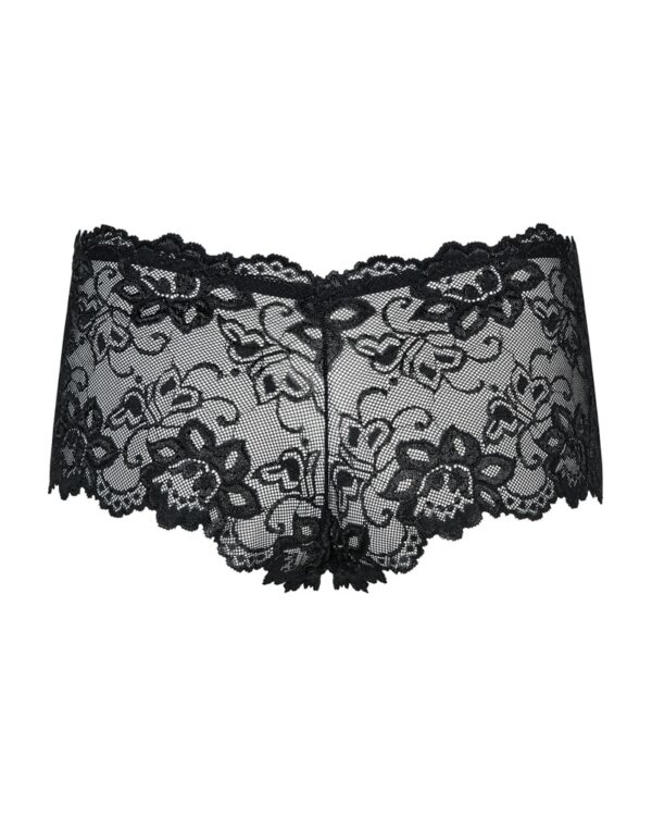 Obsessive Pantaloni Scurți din Dantelă Florală Elastică cu Fundă, Negru - imagine 8
