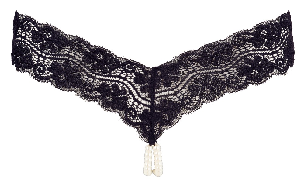 Cottelli Tanga cu Perle Decorative și Dantelă Florală - imagine 7