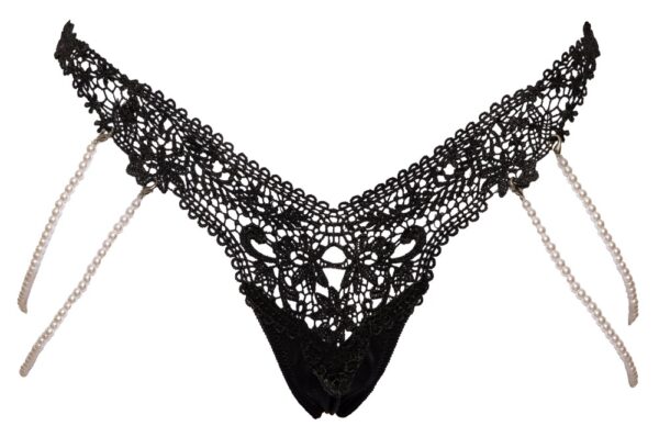 Tanga Cottelli LINGERIE cu Lanțuri din Perle - imagine 5
