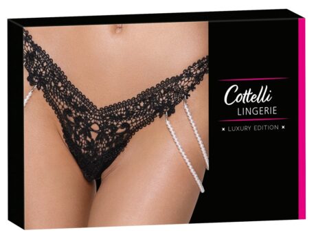 Tanga Cottelli LINGERIE cu Lanțuri din Perle
