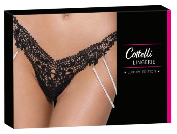 Tanga Cottelli LINGERIE cu Lanțuri din Perle