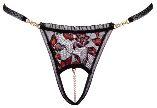 Tanga cu Decupaj Intim și Lanț din Perle Cottelli LINGERIE - imagine 5