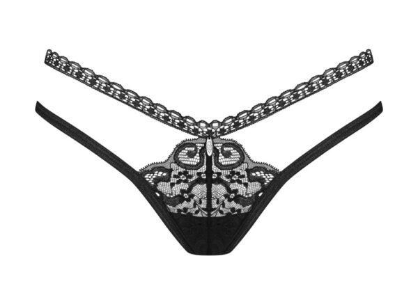 Tanga Obsessive Blomentis Negru din Dantelă - imagine 4