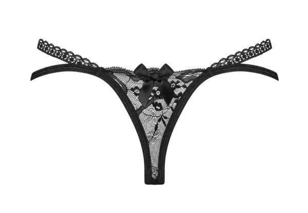 Tanga Obsessive Blomentis Negru din Dantelă - imagine 5