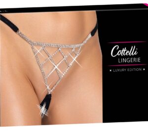 Cottelli LINGERIE Tanga Rhinestones cu Strasuri S-L