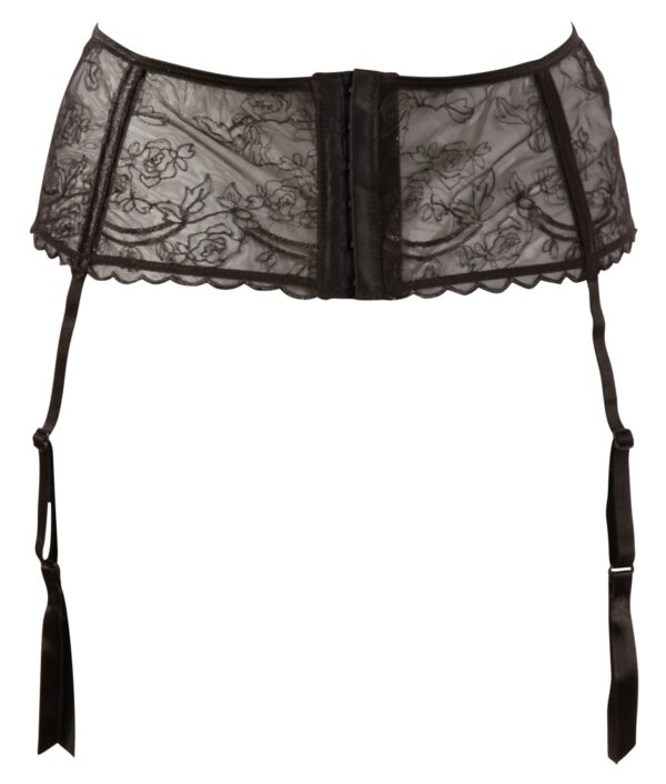 Cottelli Portjartier Negru Transparent cu Broderie și 4 Bretele Ajustabile - imagine 5