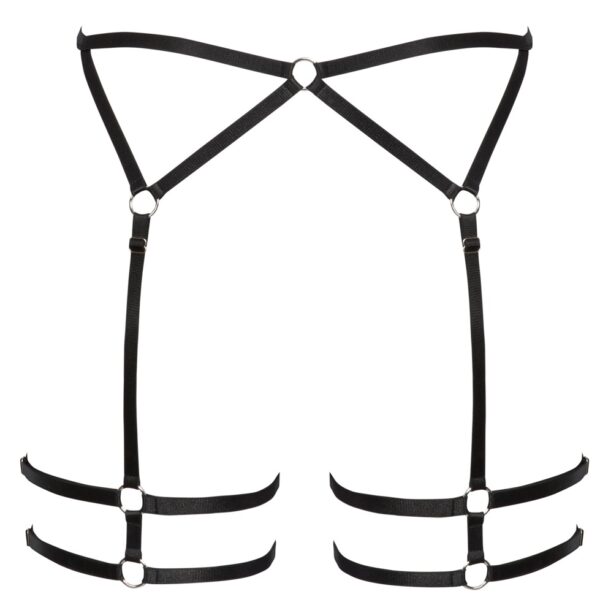 Cottelli Lingerie Portjartier Negru S cu Bretele și Inele Argintii - imagine 6