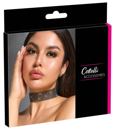 Choker Negru cu Strass Cottelli ACCESSOIRES – Reglabil