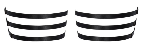 Cottelli Accessories Garters Negre Triplu Strat cu Strasuri și Bretele Detașabile - imagine 5