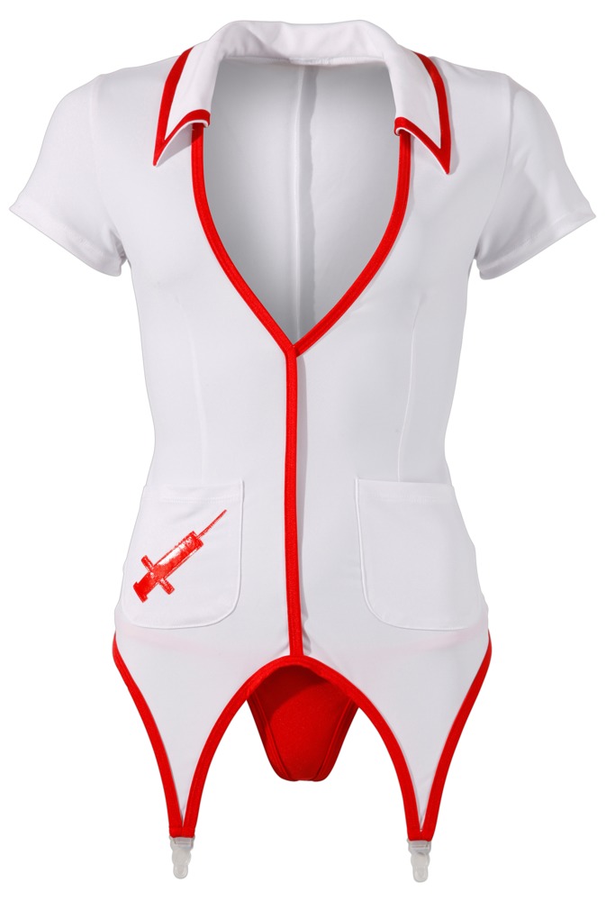 Nurse Ținută Asistentă cu Corset Tip Basque și Portjartier - imagine 4