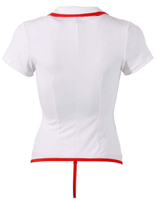 Nurse Ținută Asistentă cu Corset Tip Basque și Portjartier - imagine 5