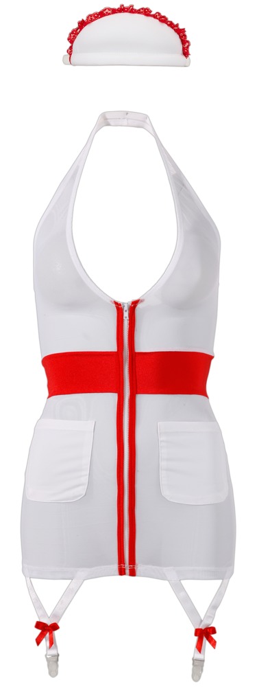 Nurse Cottelli COSTUMES Rochie Asistentă Albă cu Detalii Roșii - imagine 4