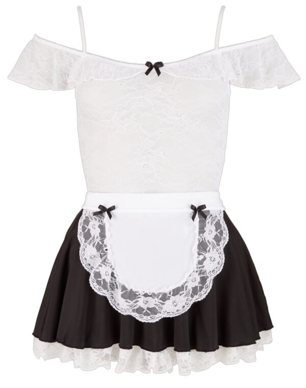 Cottelli Costumes Rochie Maid Neagră cu Dantelă Albă și Șorț - imagine 4