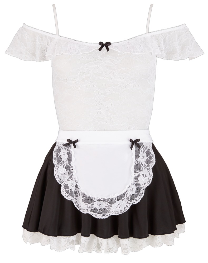 Cottelli Costumes Rochie Maid Neagră cu Dantelă Albă și Șorț - imagine 4