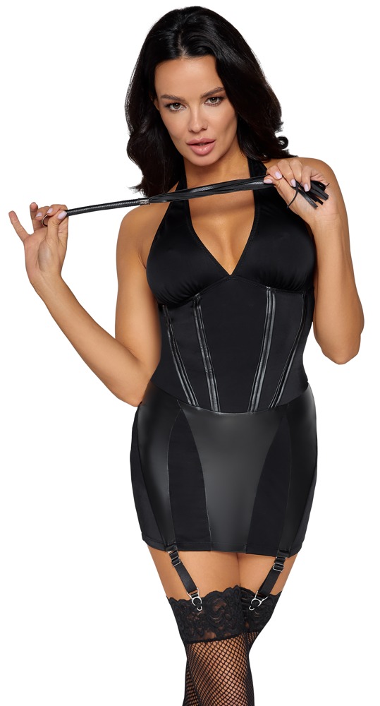 Cottelli COSTUMES Dominatrix Rochie cu Portjartier și Bici - imagine 2