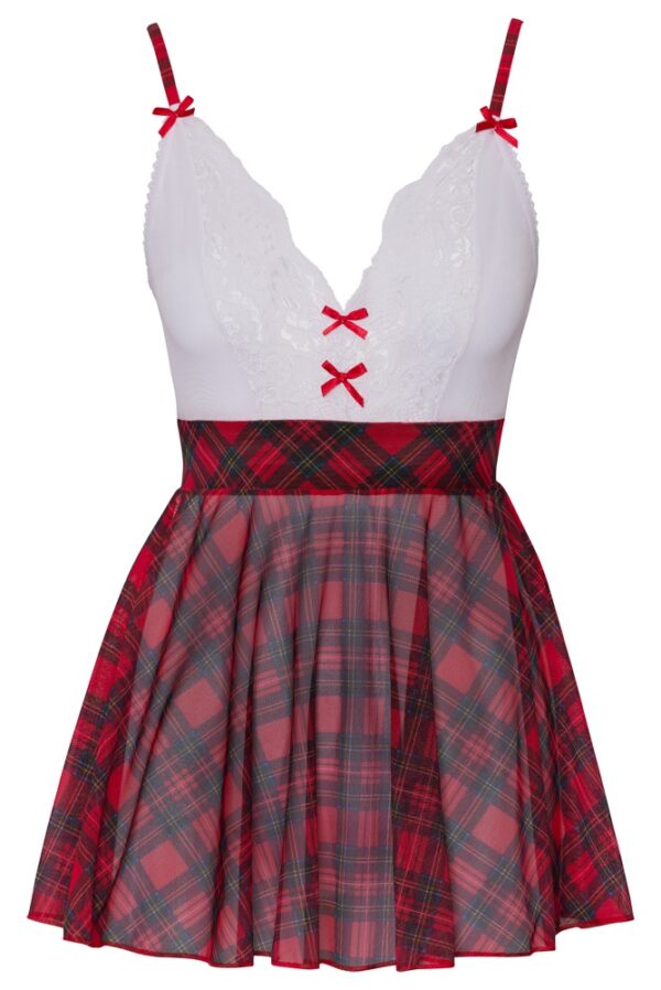 Rochie Plaid Cottelli Costumes cu Bretele Ajustabile și Choker - imagine 7