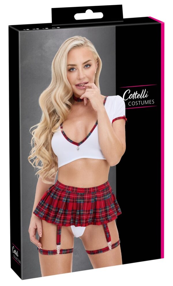 Uniformă de Școlăriță Cottelli COSTUMES Set cu Fustă Portjartier