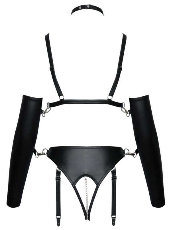 Bad Kitty Set Crotchless cu Sutien Cupe Deschise Choker și Manșoane - imagine 7