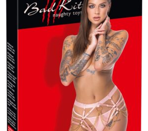 Bad Kitty Tanga Roz Harness cu Lanțuri S-L