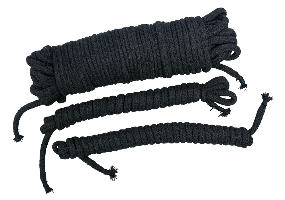Bondage Ropes Negru Set 3 Frânghii din Bumbac - imagine 2