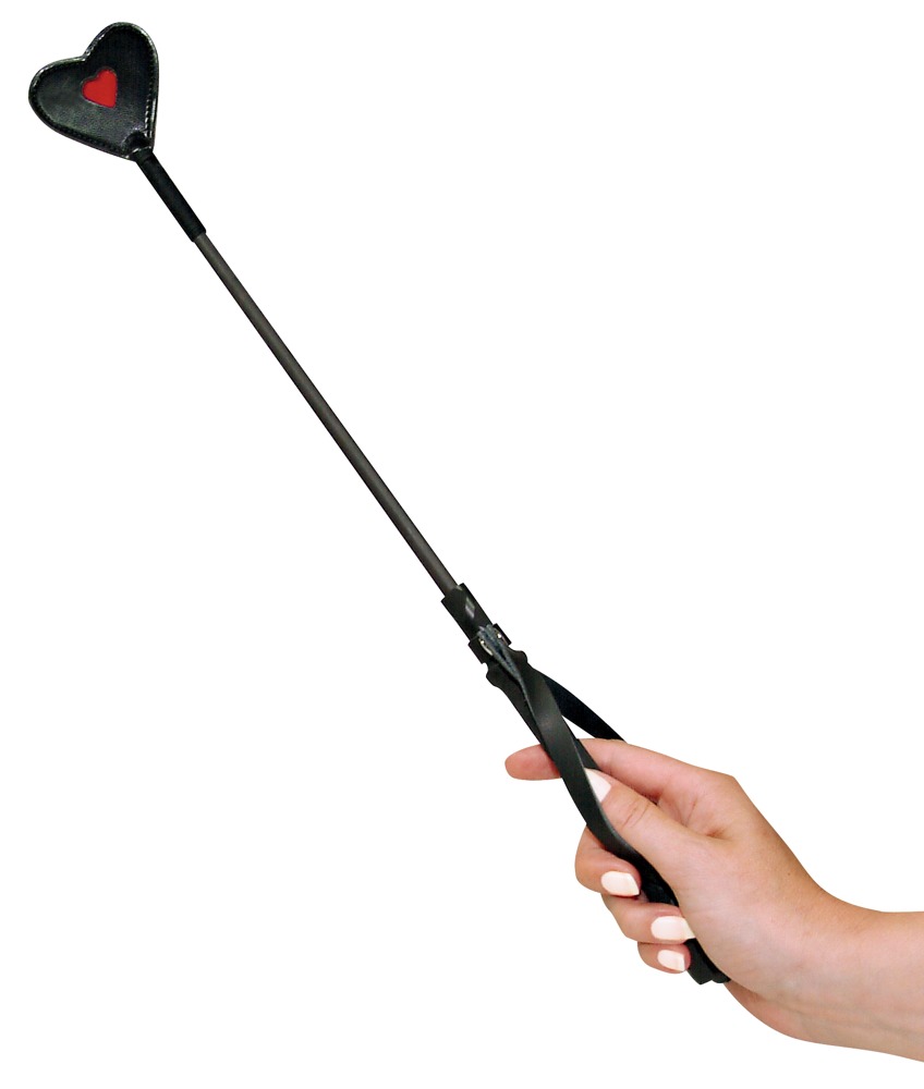 Bad Kitty Crop Roșu și Negru cu Vârf în Formă de Inimă 45 cm - imagine 2