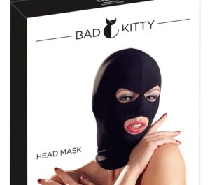 Bad Kitty Mască pentru Cap Neagră cu Decupaje pentru Ochi și Gură