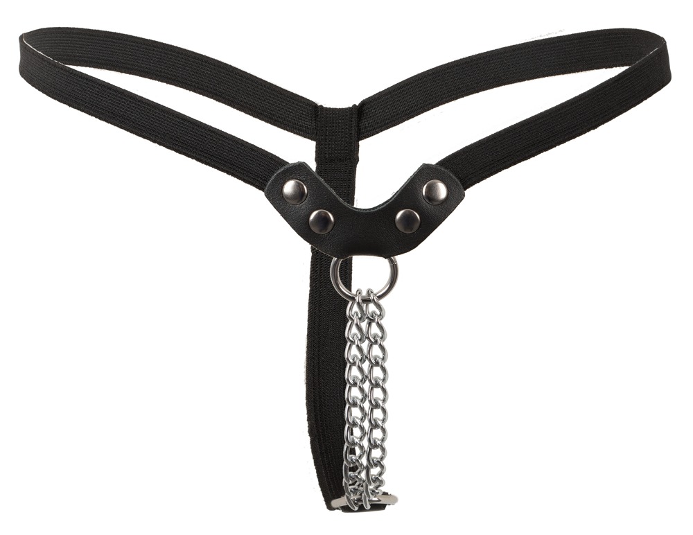 Imitație Piele Tanga S-L cu Ținte și Lanțuri Decorative - imagine 4