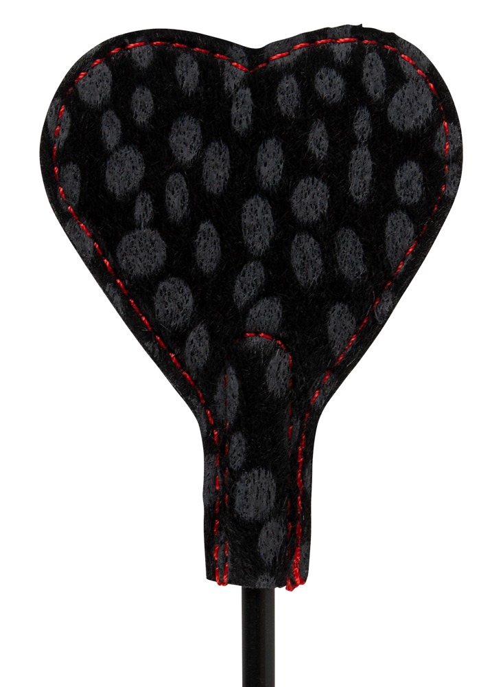 Heart Mini Crop Negru cu Paddle din Imitație de Piele și Blană - imagine 6