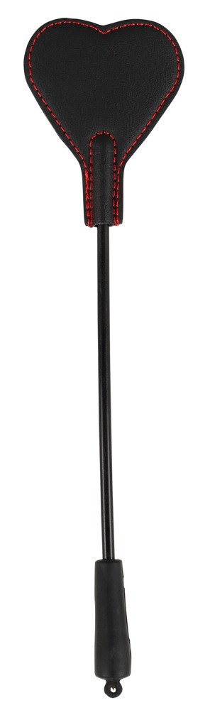 Heart Mini Crop Negru cu Paddle din Imitație de Piele și Blană - imagine 2