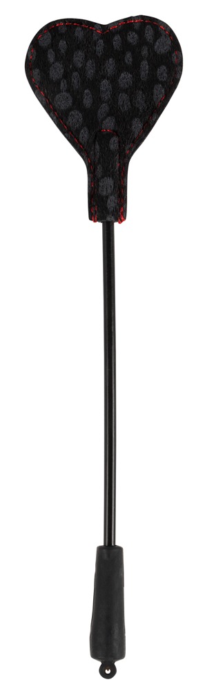 Heart Mini Crop Negru cu Paddle din Imitație de Piele și Blană - imagine 3