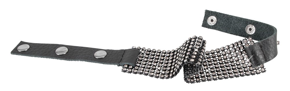 Rhinestone Choker Negru cu Strasuri și Închidere Ajustabilă - imagine 8