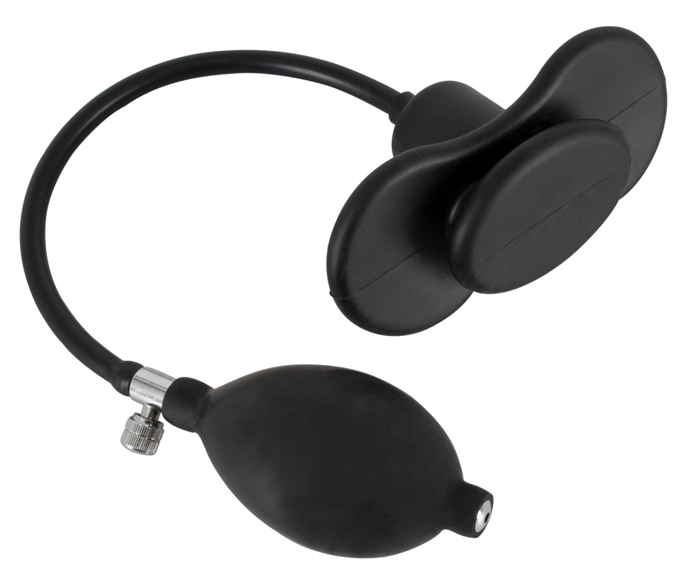 Căluș Gonflabil din Silicon cu Pompă Manuală Negru 12 cm - imagine 4