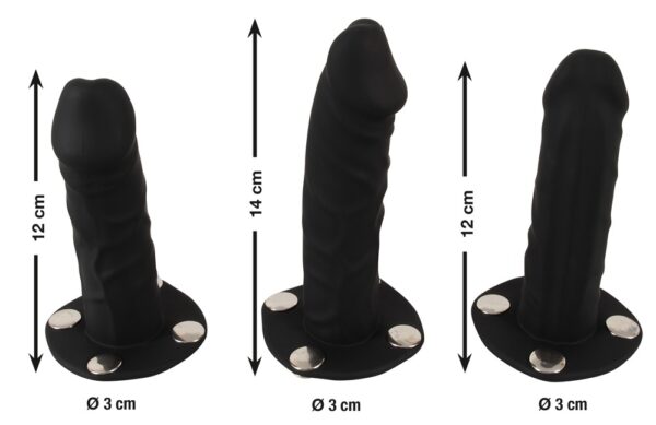 Bad Kitty Harness Strap-On cu 3 Dildo-uri din Silicon - imagine 8