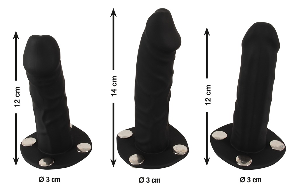 Bad Kitty Harness Strap-On cu 3 Dildo-uri din Silicon - imagine 8