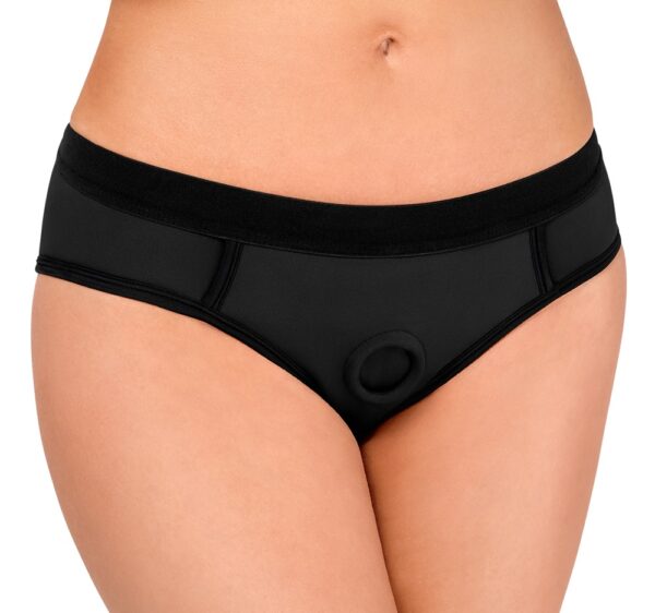 Bad Kitty Chiloți Strap-On din Microfibră cu Inel Integrat pentru Dildo, Negru - imagine 2