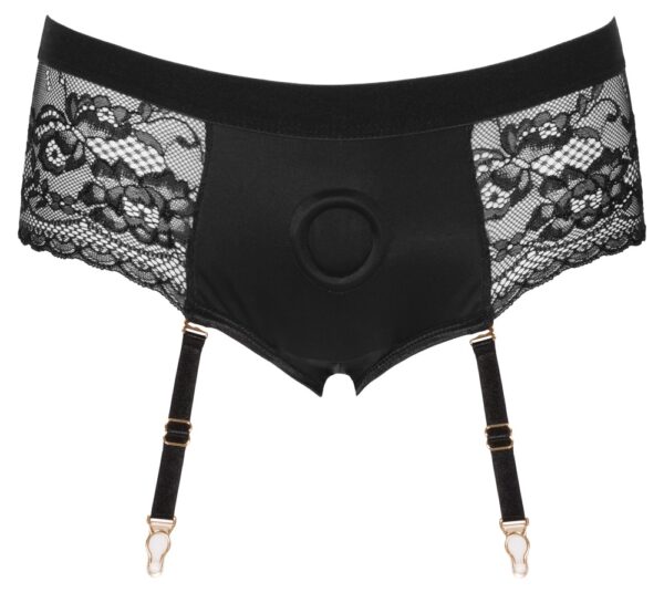 Bad Kitty Susp-Chilot Strap-On Negru din Microfibră și Dantelă - imagine 5