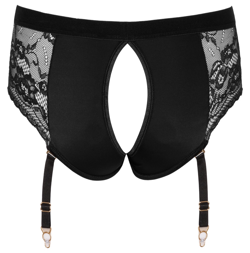 Bad Kitty Susp-Chilot Strap-On Negru din Microfibră și Dantelă - imagine 6