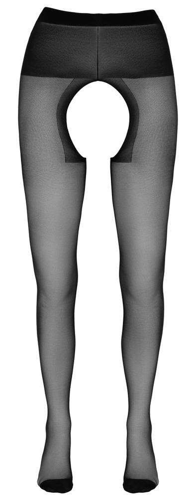 Cottelli LEGWEAR Dresuri Negre cu Zonă Intimă Deschisă - imagine 4
