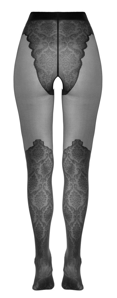 Dresuri cu Decupaj Intim Cottelli LEGWARE Negre cu Dantelă 25/50 DEN - imagine 8