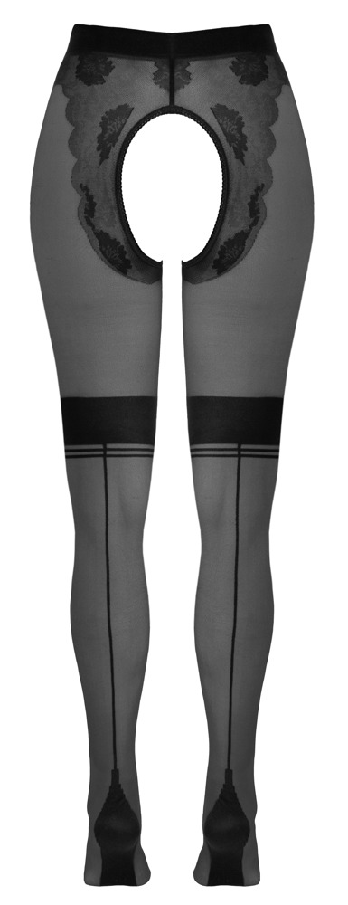 Cottelli LEGWEAR Dresuri Nude cu Decupaj Intim și Detalii Negre 25 DEN - imagine 8